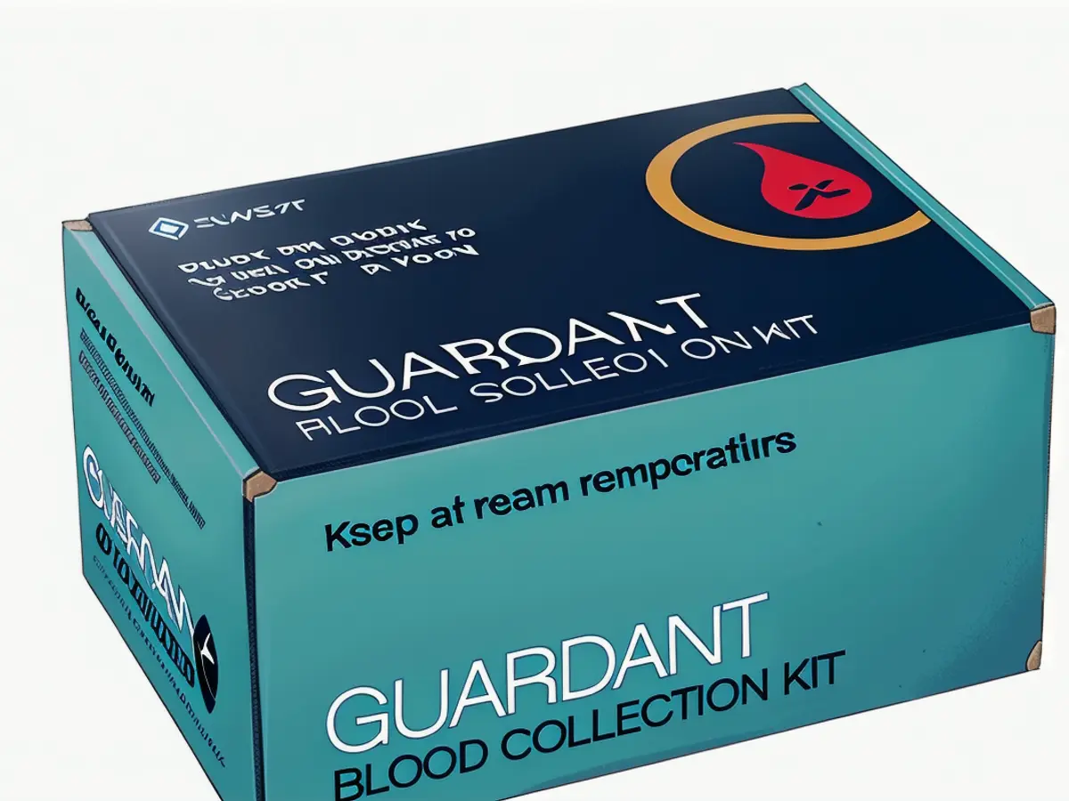 Das Guardant Shield Blutentnahmekit umfasst die Komponenten für die Entnahme, Stabilisierung, Verpackung und den Transport von Blutproben.