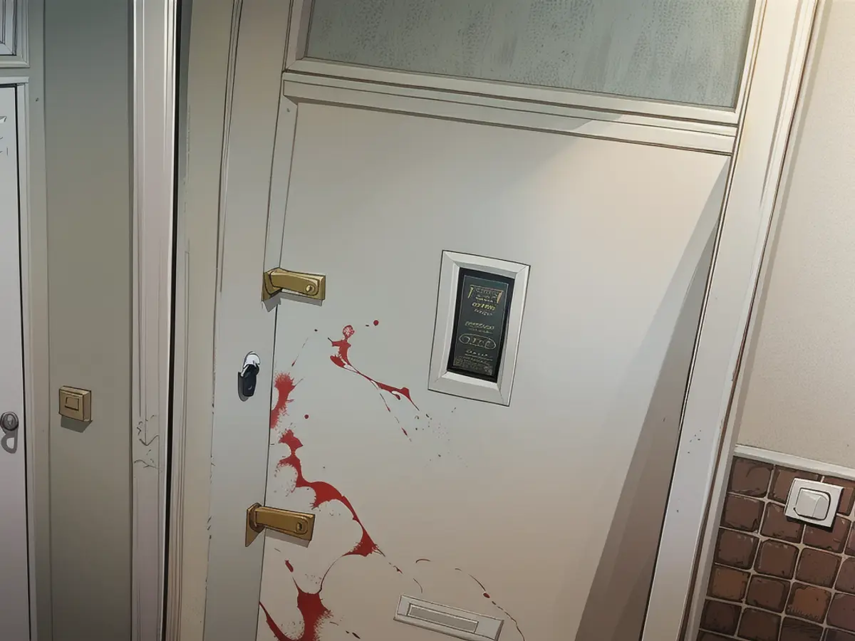 Horrific evidence of a crime: the blood-smeared apartment door in the Vahrenwald district
