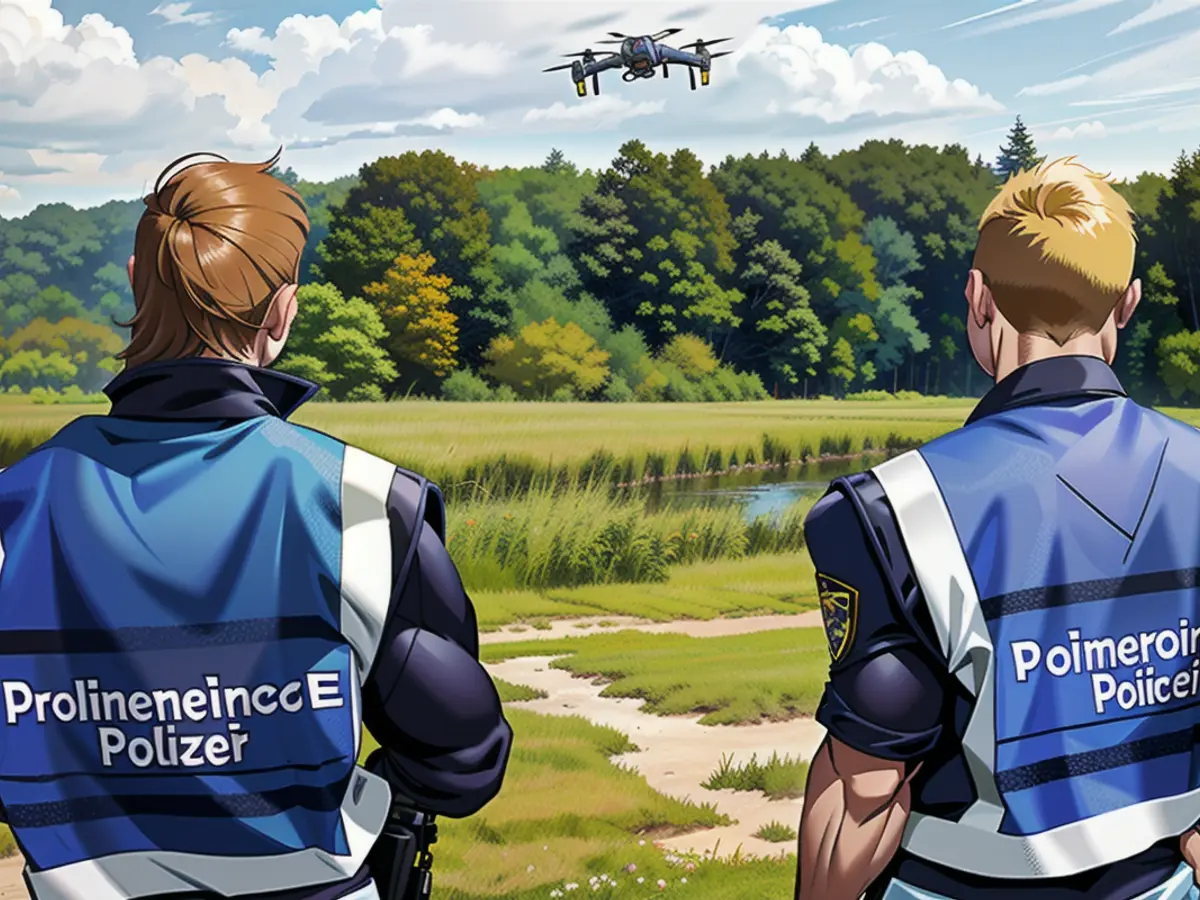La police a fait voler un total de 18 drones le long de la rivière Oste.