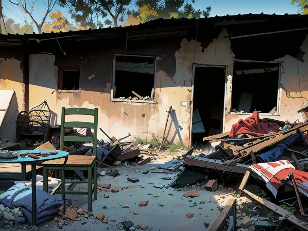 In Kibbutz Nir Oz, 46 residents were killed and buildings destroyed on October 7
