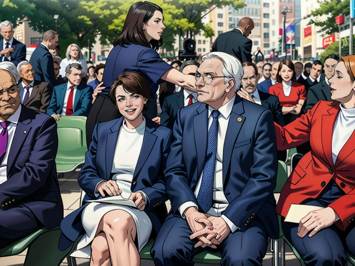 Au premier rang : Le président fédéral Frank-Walter Steinmeier (68, au centre) et son épouse Elke...