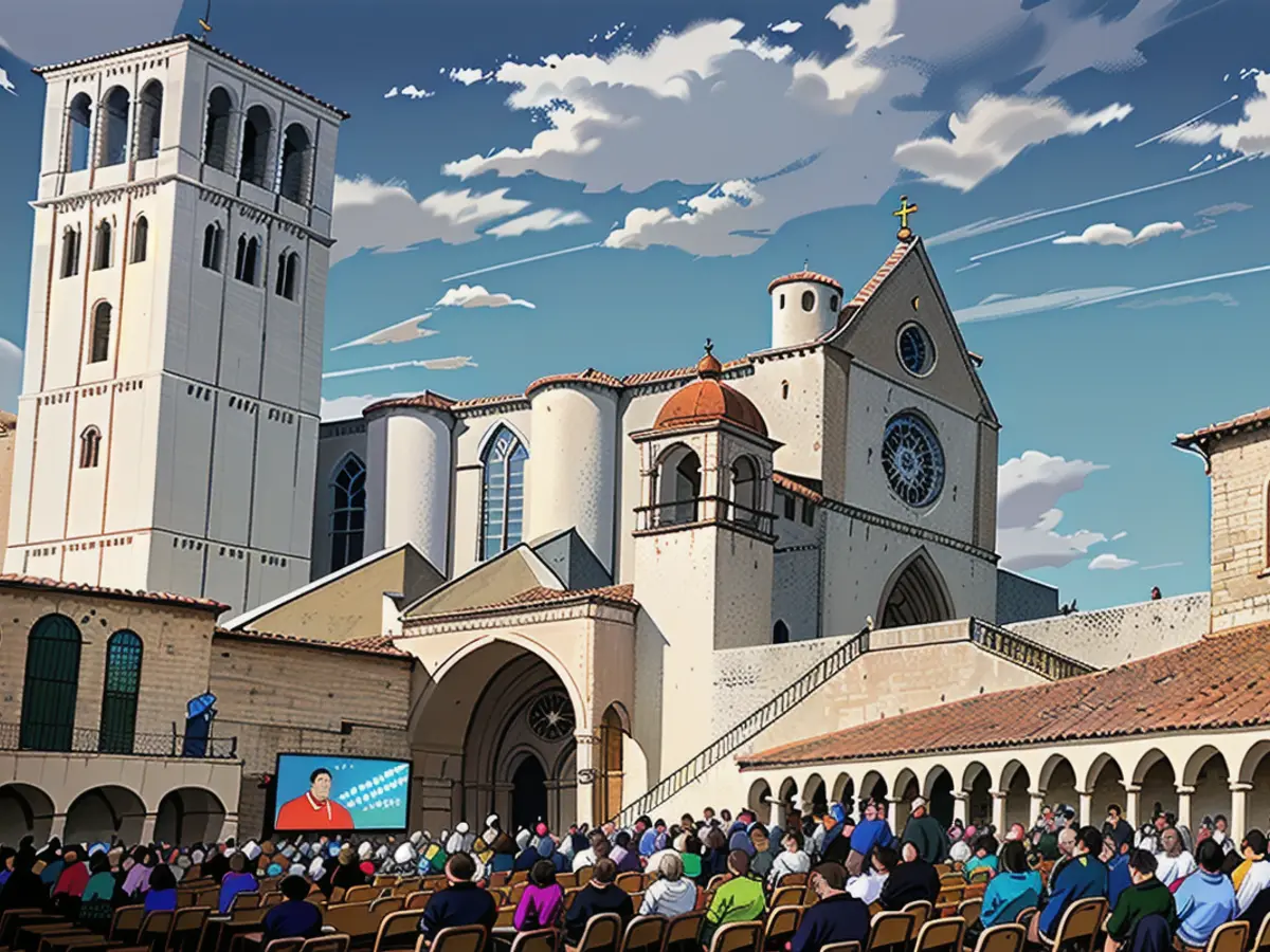 Many attended the beatification ceremony of Carlo Acutis at the St. Francis Basilica on October 10, 2020 in Assisi, Italy.