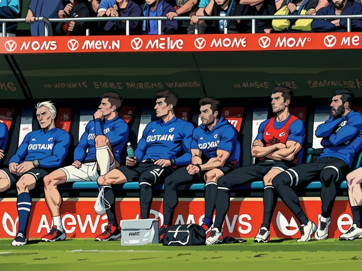 Des visages vides sur le banc des remplaçants du VfL Bochum au coup de sifflet final