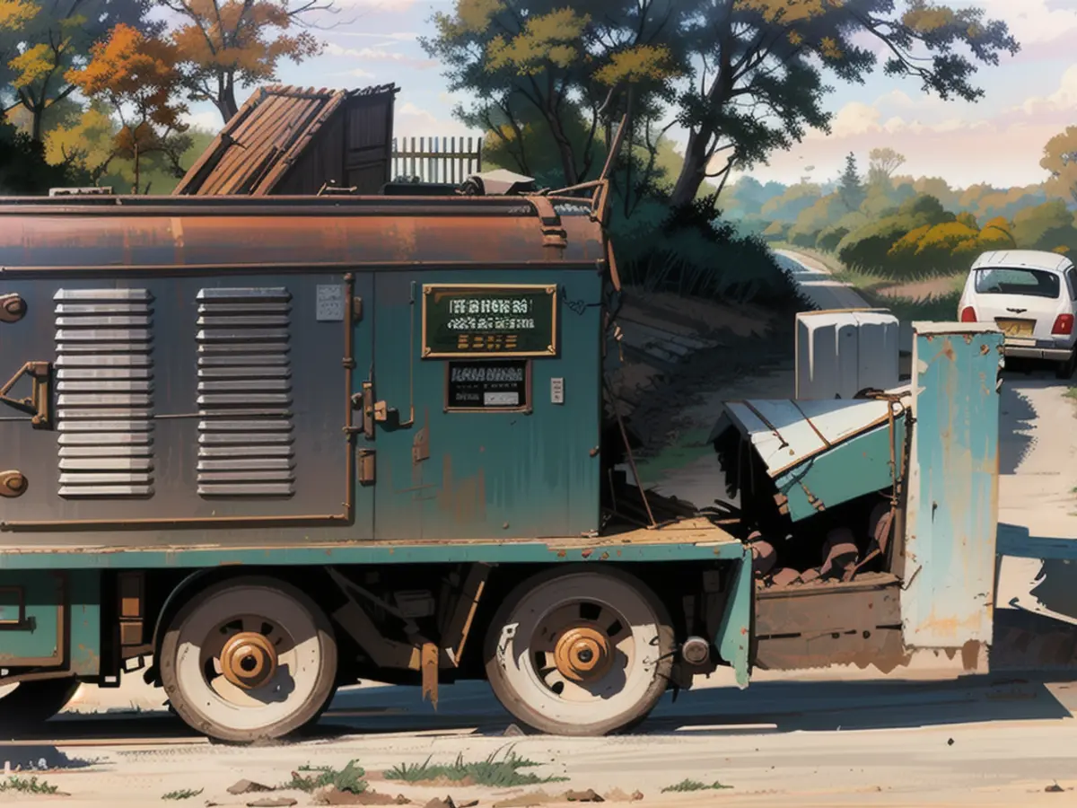 The old light railroad used to transport the clay from the pit to the production site