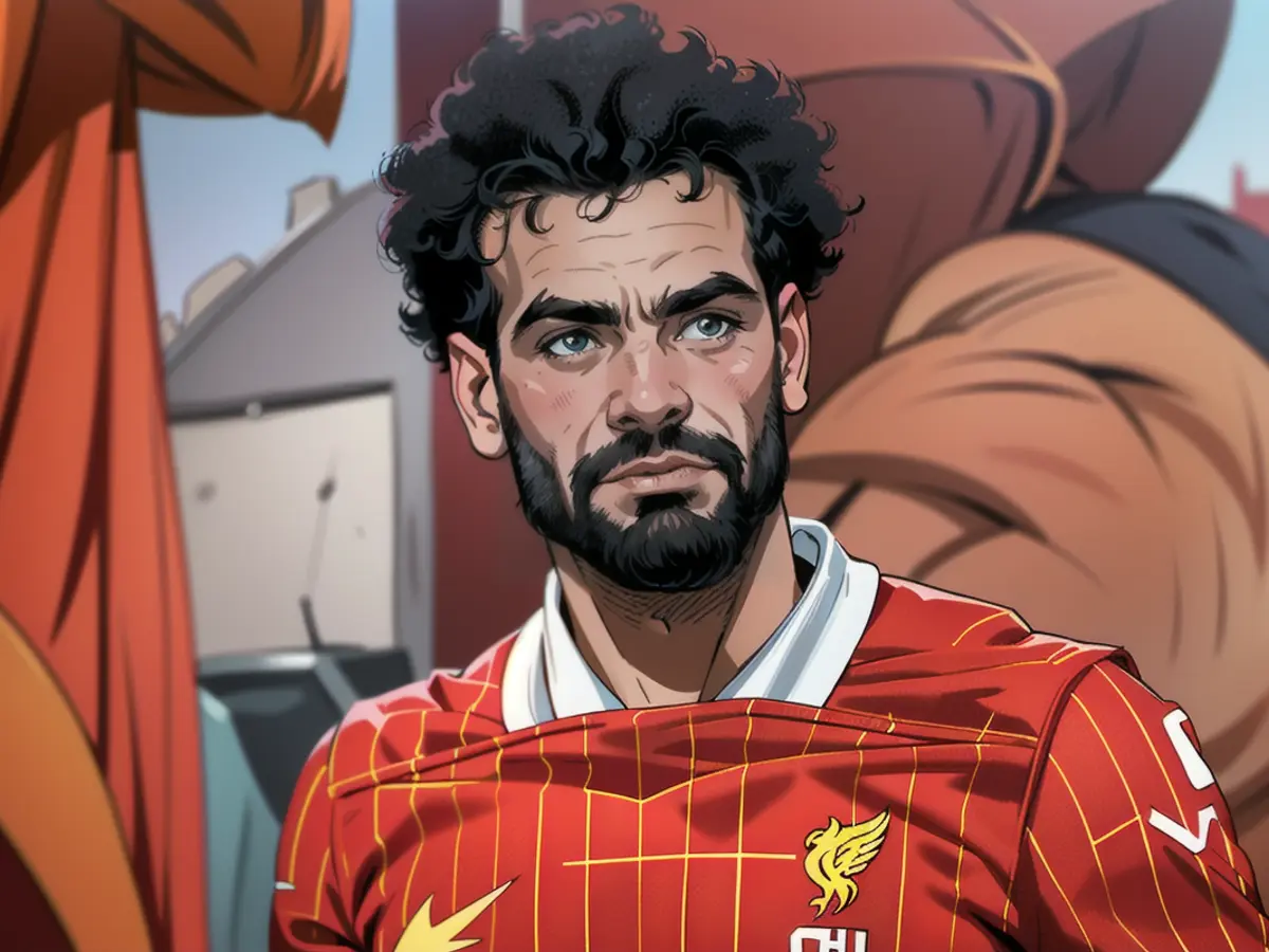 Liverpool star Mohamed Salah with his long-standing trademark hairstyle - but that's history now