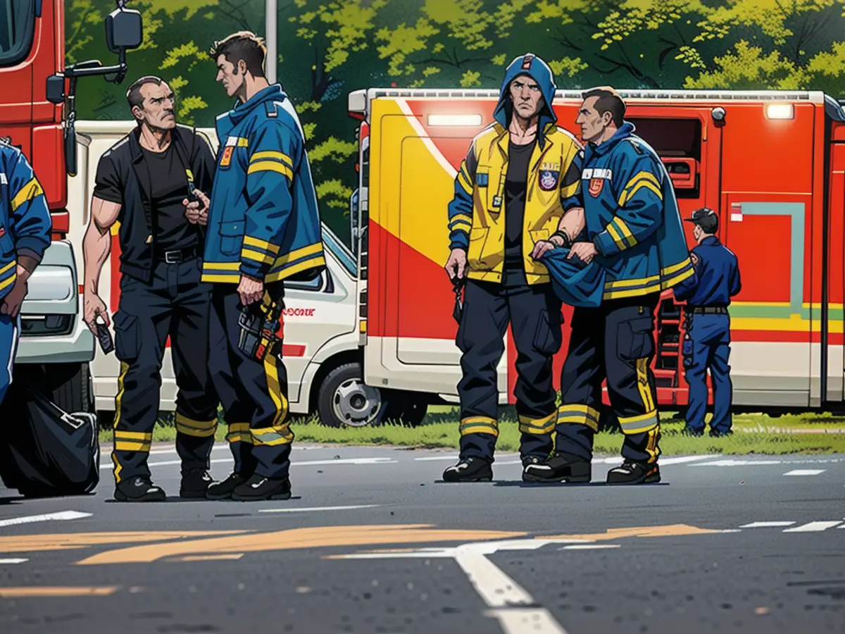 Emergency services at the scene of the accident in Schloß Holte-Stukenbrock
