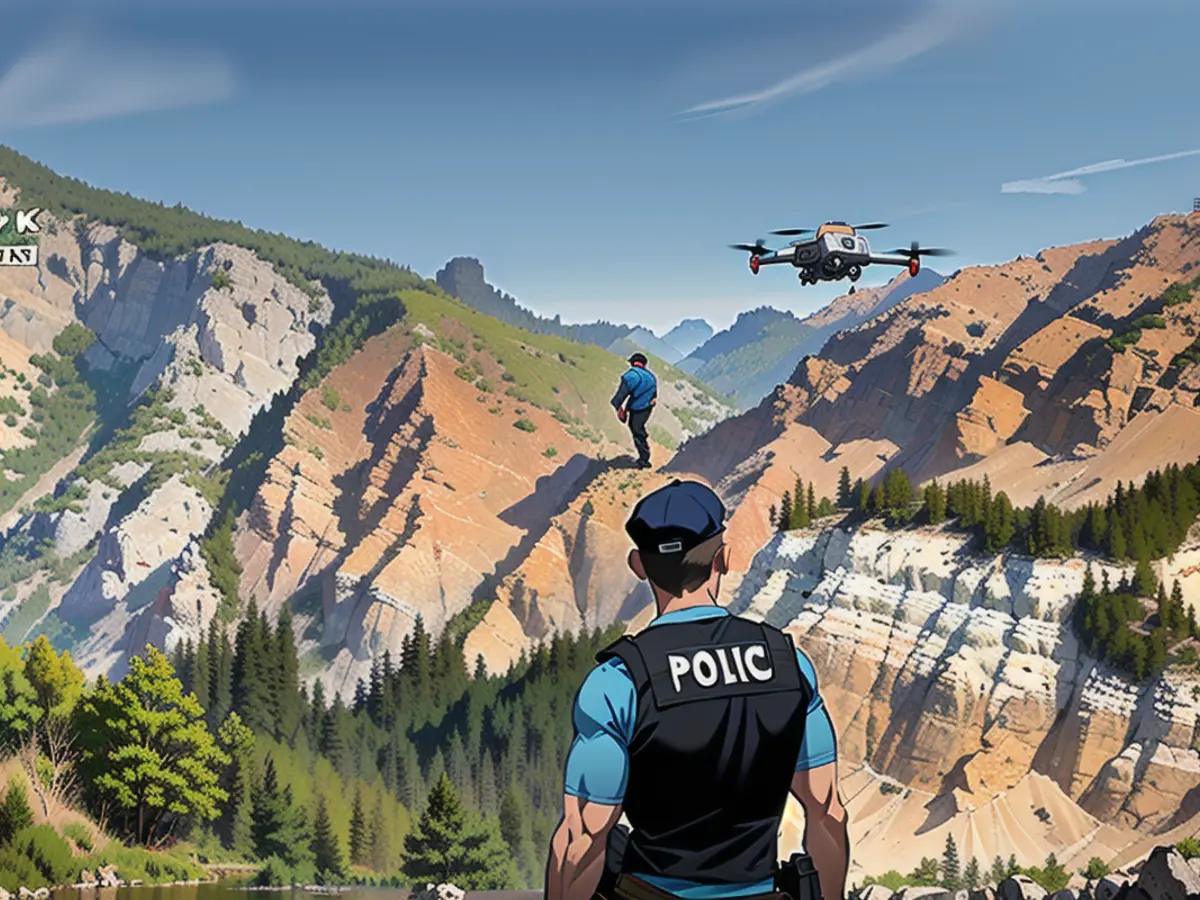 In dem bergigen Gebiet suchte die Polizei u.a. mit Drohnen nach den Vermissten