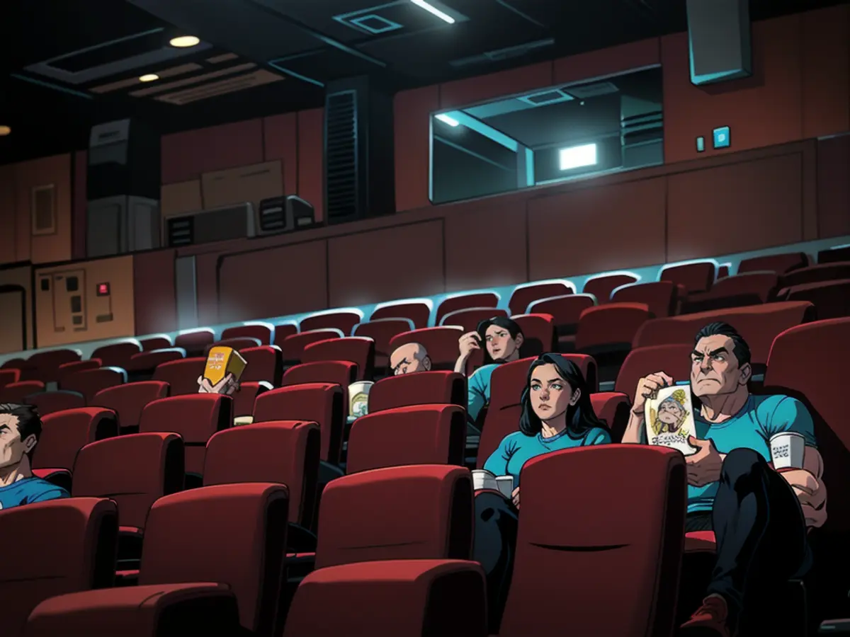 People watch movies in a newly reopened AMC River East theater on Aug. 20, 2020, in Chicago.