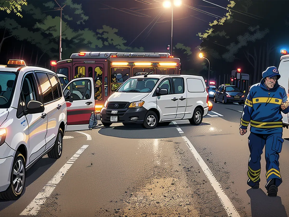 Die Feuerwehr musste vier Verletzte aus den Großraum-Taxis befreien