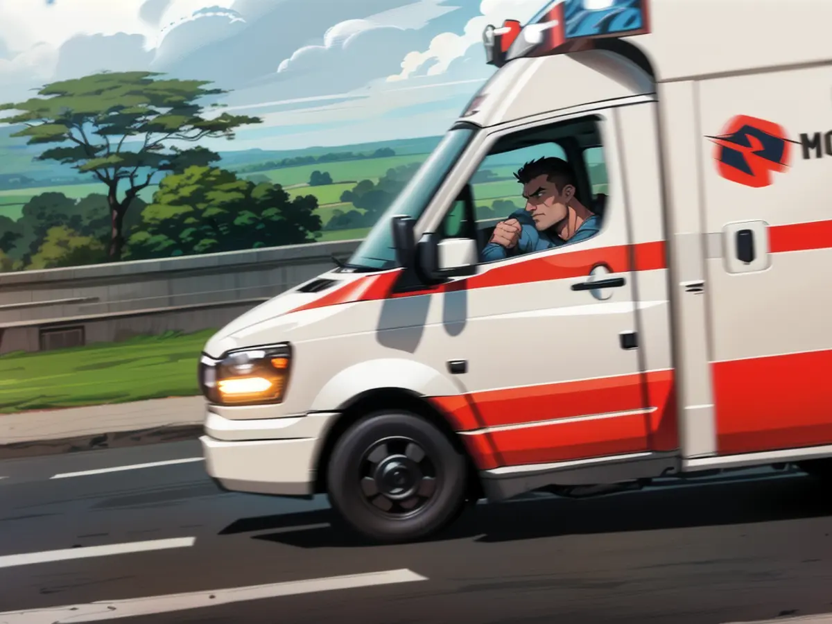 Une ambulance en mission.