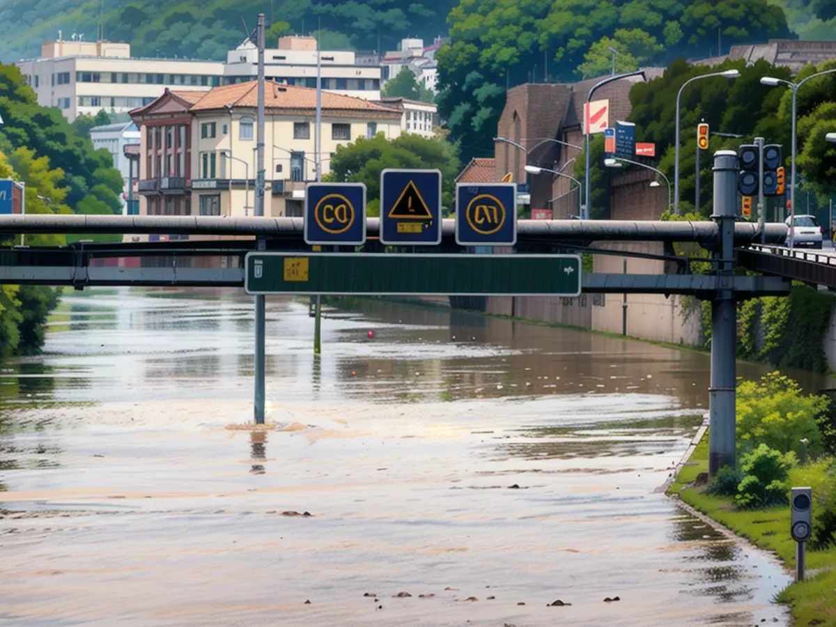 L'autoroute A620 est sous l'eau. De fortes pluies continues ont provoqué de multiples inondations...