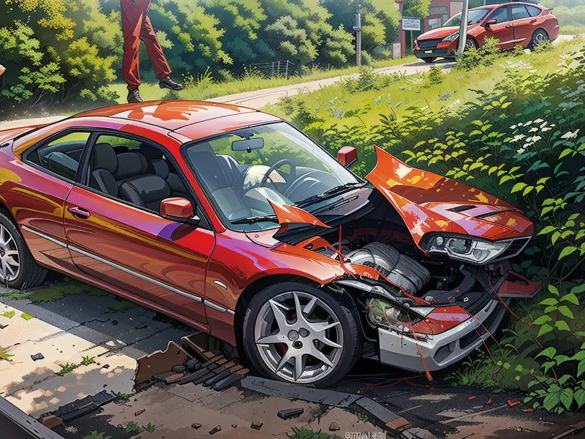 Das Auto des Seniors, ein Mitsubishi Eclipse, blieb stark beschädigt an der Seite liegen.