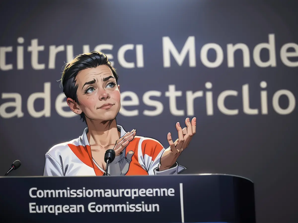 Die Vizepräsidentin der Europäischen Kommission, Margrethe Vestager auf der Pressekonferenz zum Mondolez-Kartellverfahren