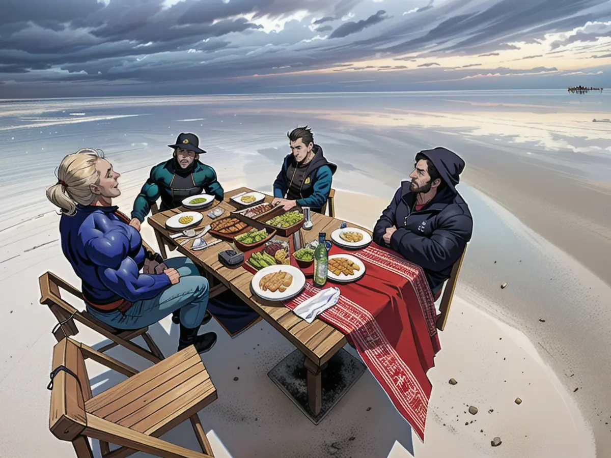 Lunch on the Uyuni Salt Flat catered by Tika restaurant.