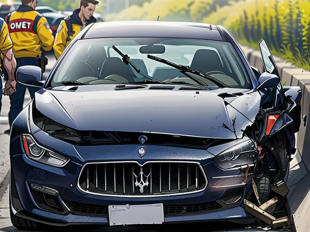 Der Maserati (Neupreis: ab 100 000 Euro) wurde bei dem Frontalunfall beschädigt. Sein Fahrer (27)...