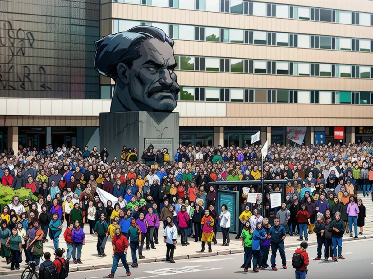 Chemnitz, Karl-Marx-Monument: Hier wurde am 26. August 2018 der Tischler Daniel H. von dem...