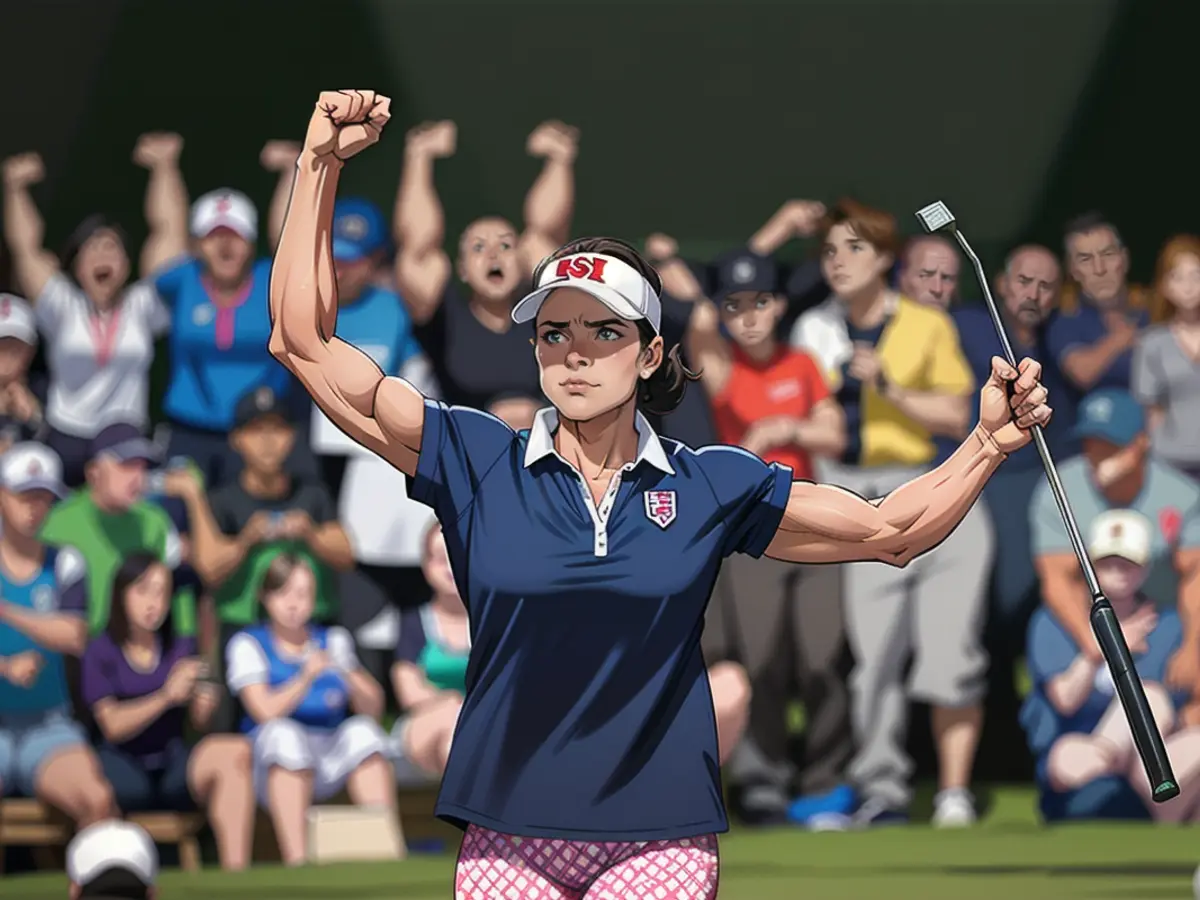 Thompson in action at the 2017 Solheim Cup.