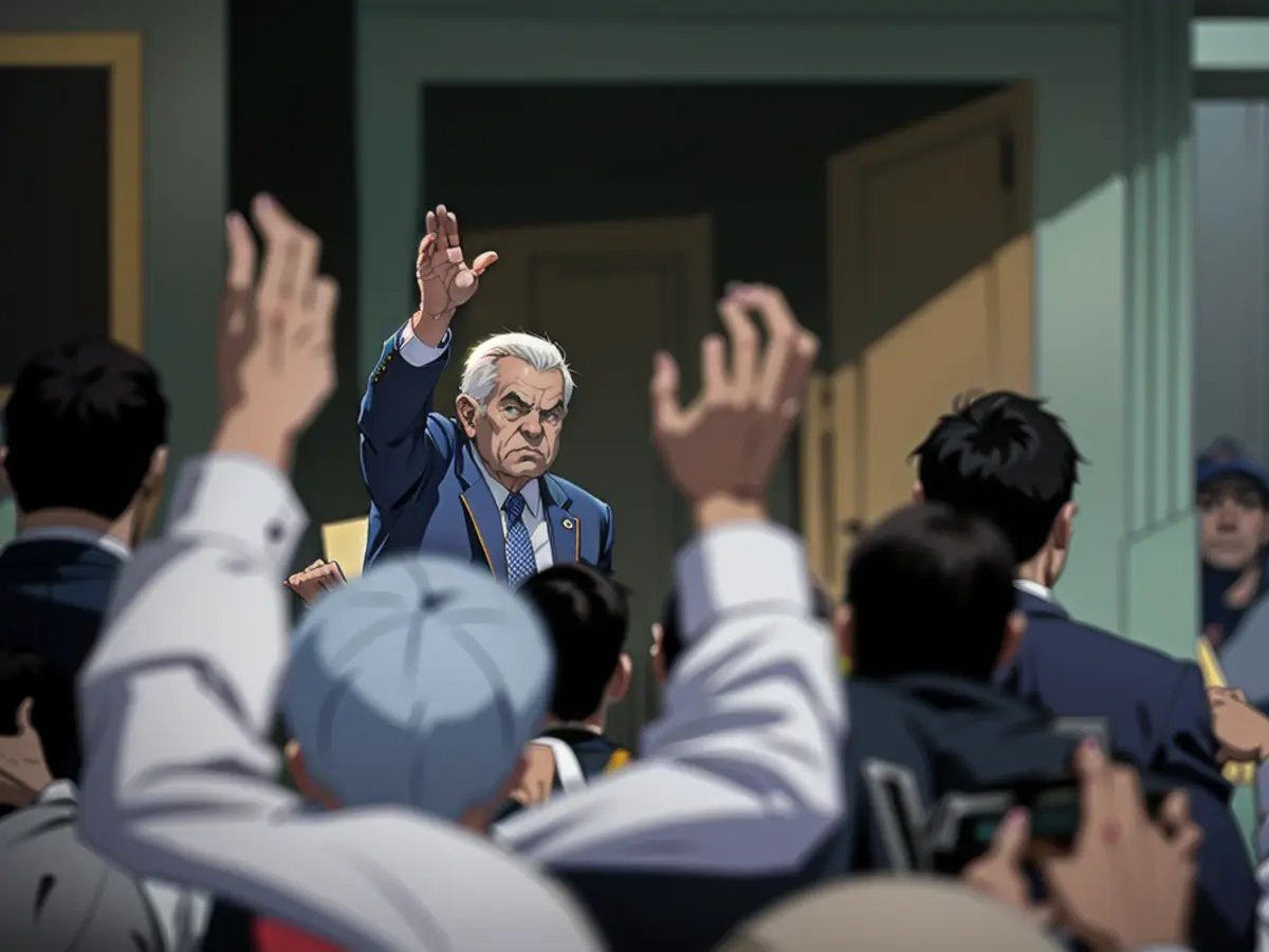Mexico's President Andrés Manuel López Obrador gestures during an event in Mexico City. March 18, 2024.