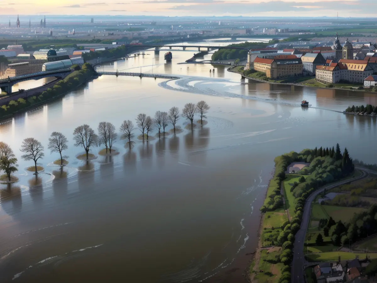 À Dresde, l'Elbe déborde souvent de ses berges, comme on peut le voir ici à la fin du mois de...