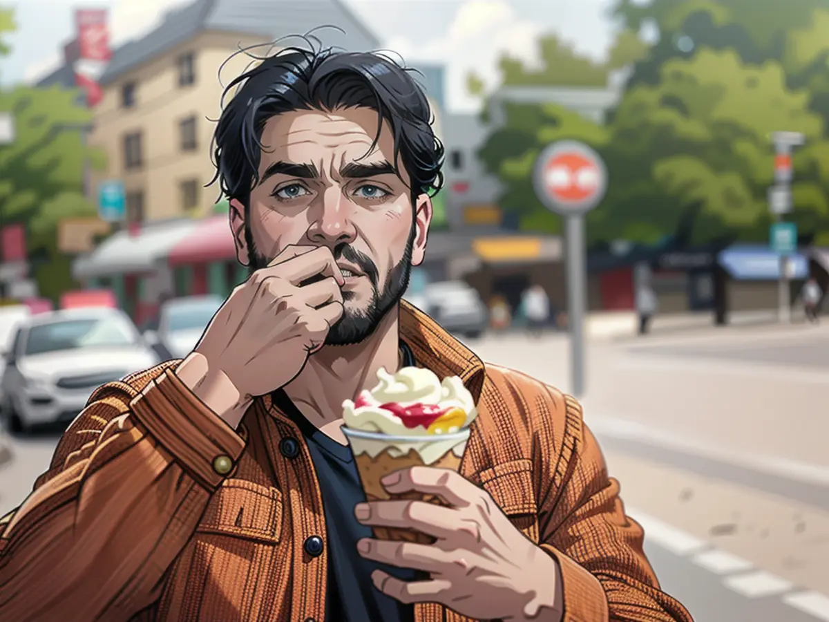 Optician Harun Akyol loves the ice cream from the corner café and always tries out different flavors of ice cream