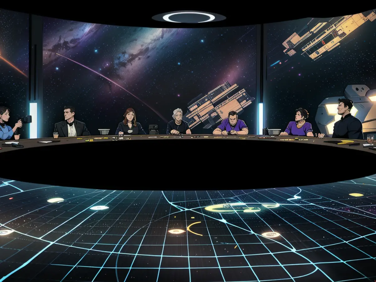 Some courses have interactive gaming elements — such as the space scenarios, where AI-enabled projectors track diners' hands on the table while they 