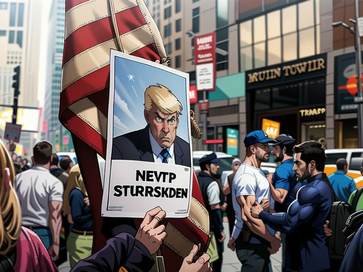 Protesters in front of Trump Tower in New York