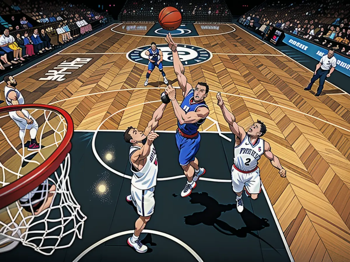 Drew Gordon bei einem Schuss gegen die Brooklyn Nets in seiner Zeit bei den Philadelphia 76ers am 20. Oktober 2014.