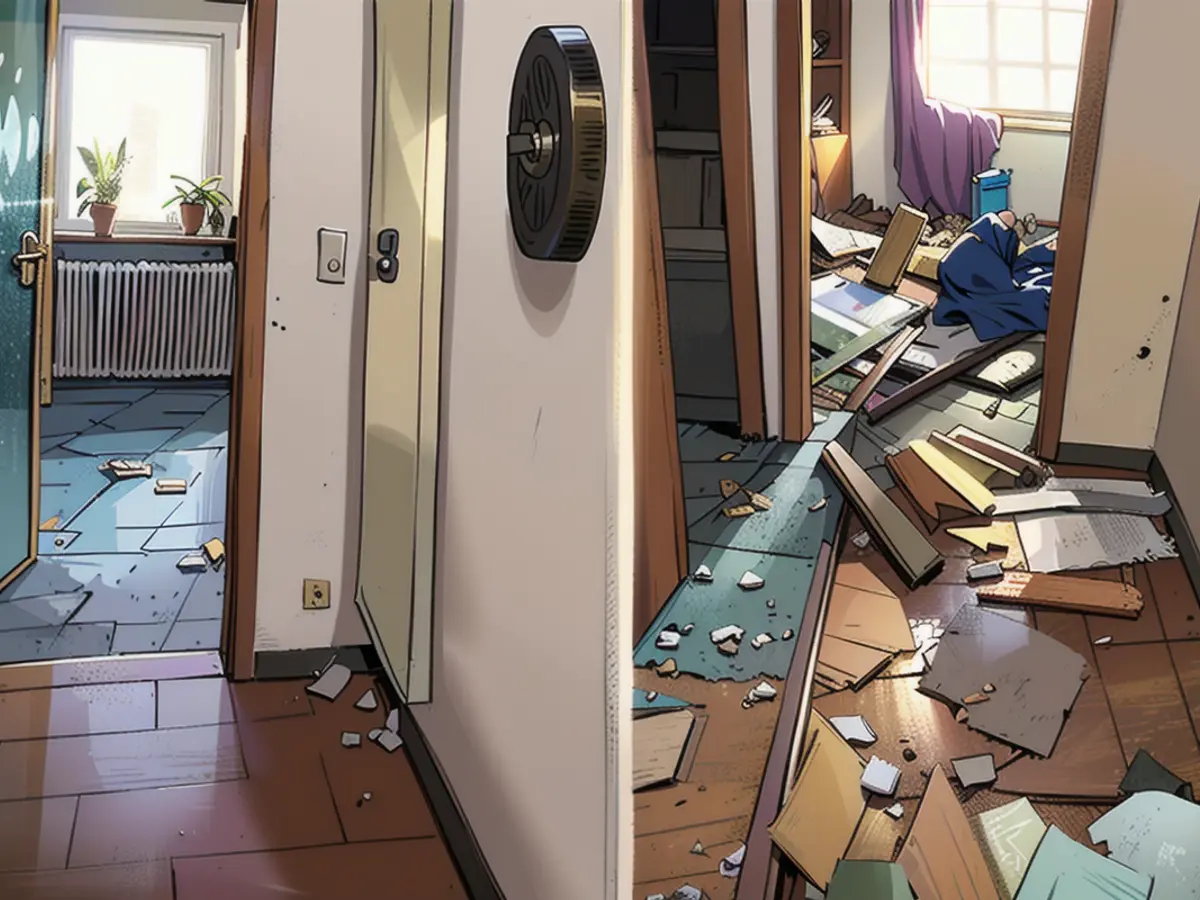 Glass doors, furniture, floor tiles - Heiko smashed everything to bits