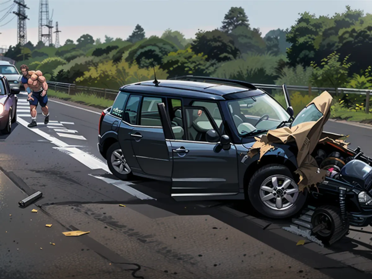 Повністю знищений Mini Cooper