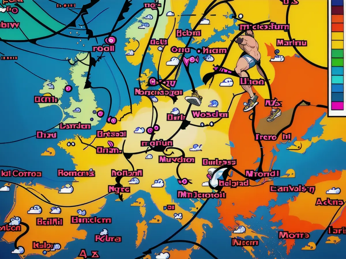 La carte météo de l'Europe : Pluie ici. Plus de soleil en Scandinavie, en Angleterre, en France, en Italie et en Espagne.
