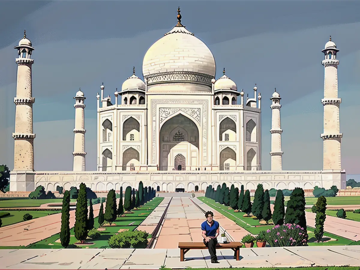 The princess visited the Taj Mahal in Agra, India, on February 11, 1992.