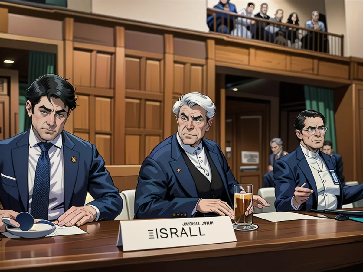 British jurist Malcolm Shaw and Yaron Wax at the International Court of Justice (ICJ), in The Hague, Netherlands on May 24.