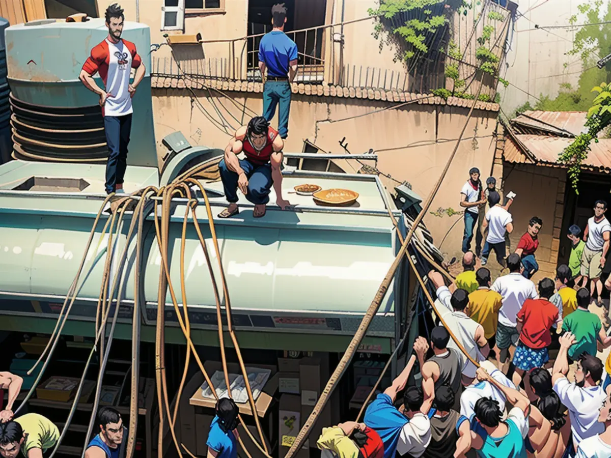 Residents in Delhi’s Chanakyapuri neighborhood clamber to get water under baking heat on May 31, 2024.