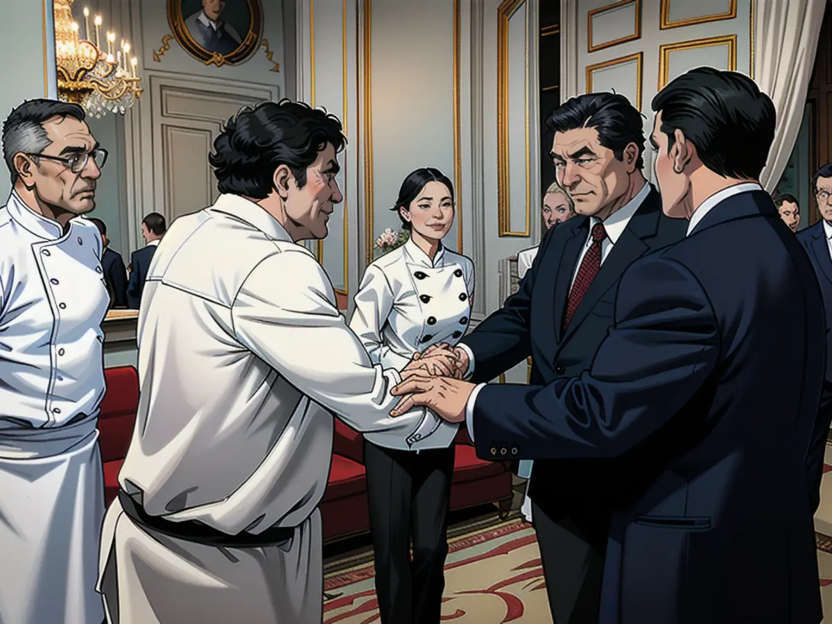 Chef Mauro Colagreco, seen here shaking Chinese leader Xi Jinping's hand, was one of three chefs invited to prepare the recent state dinner in France.