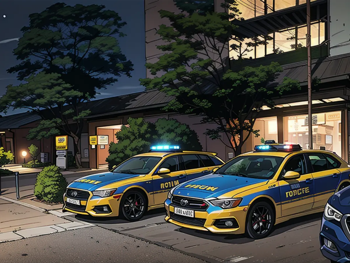 Two patrol cars are parked in front of the BG Klinik Ludwigshafen on Friday evening. Stürzenberger is guarded here by the officers