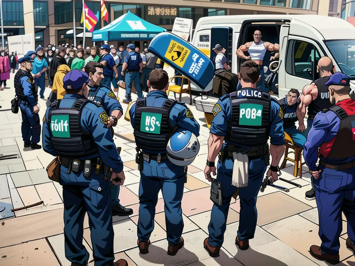 Frankfurt, April 20, 2024: Police break up the rally in the pedestrian zone
