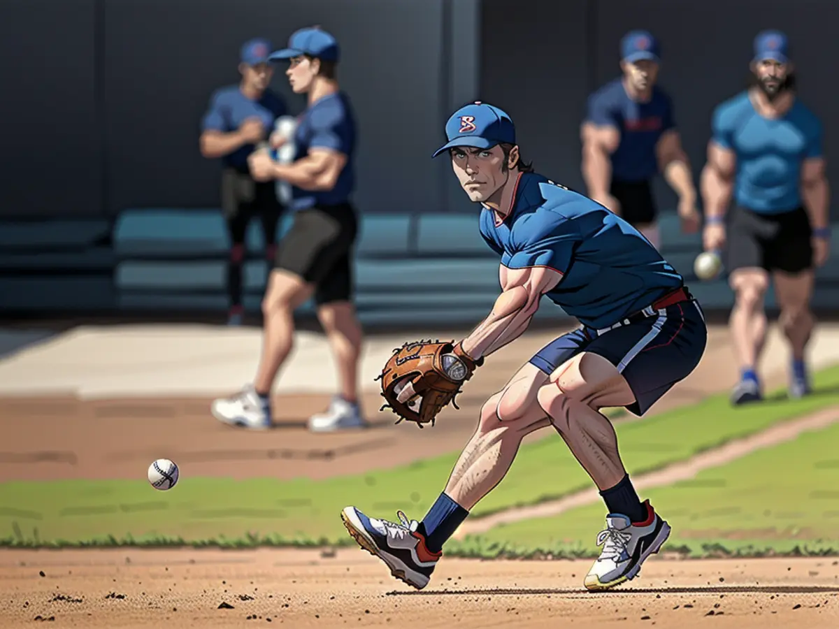 Der dritte Baseman von Birmingham-Southern, Mitch Austin, fängt einen Ball während des Trainings Anfang dieser Woche.