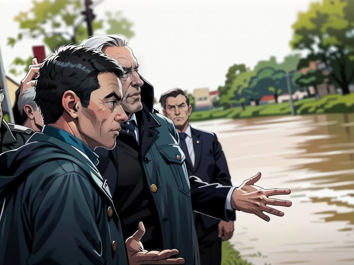 Habeck ist gemeinsam mit Bayerns Ministerpräsident Söder und Innenminister Herrmann im Hochwassergebiet unterwegs.