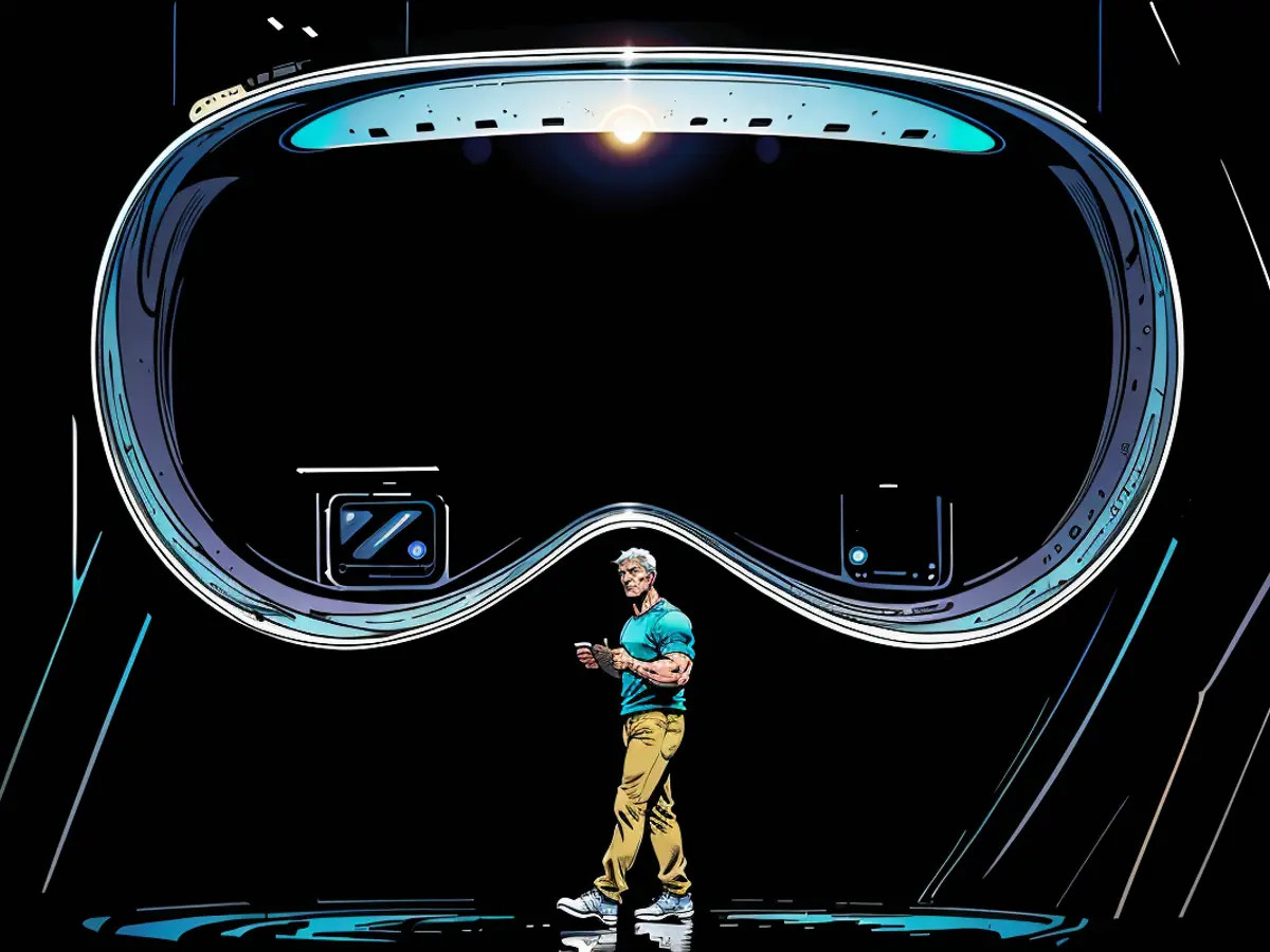 Apple CEO Tim Cook introduces Apple Vision Pro, a mixed reality headset, at Apple Park in Cupertino, CA, on June 5, 2023.