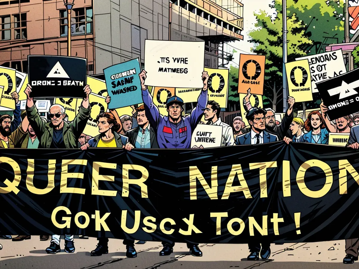 In 1990, the activist group Queer Nation debuted. Its members were among the first to reclaim queer from homophobes who used it as a slur.