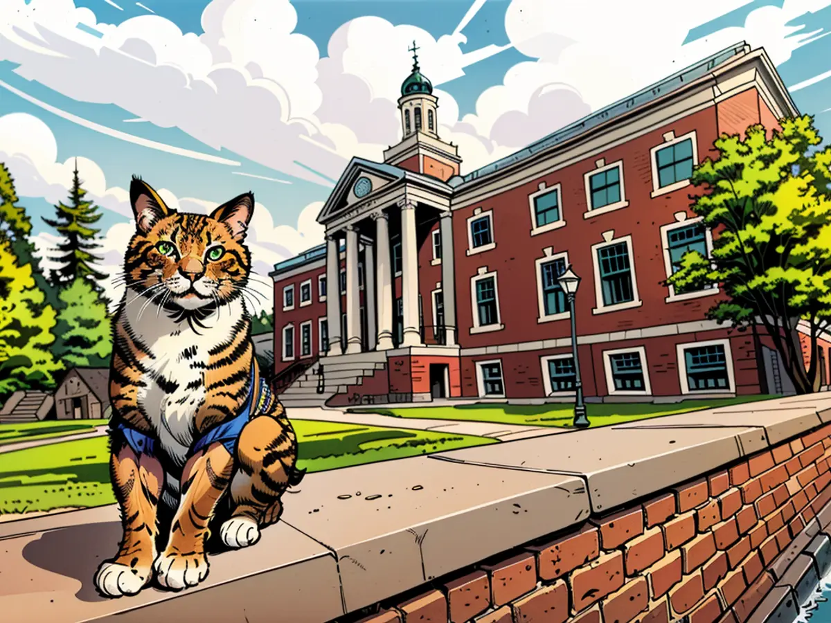 Max die Katze an der Vermont State University in Castleton.