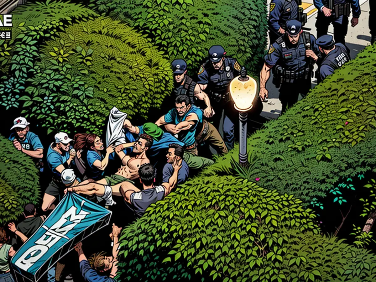 Zusammenstoß zwischen Polizei und pro-palästinensischen Demonstranten an der UCLA. Mindestens 25 Personen wurden verhaftet, nachdem sie am Montag auf dem UCLA-Campus mehrere illegale pro-palästinensische Lager errichtet hatten, wie die UCLA-Polizeibehörde (UCPD) mitteilte. Die CNN-Sender KCBS/KCAL sprachen mit zwei Personen auf dem Campus über die Proteste.