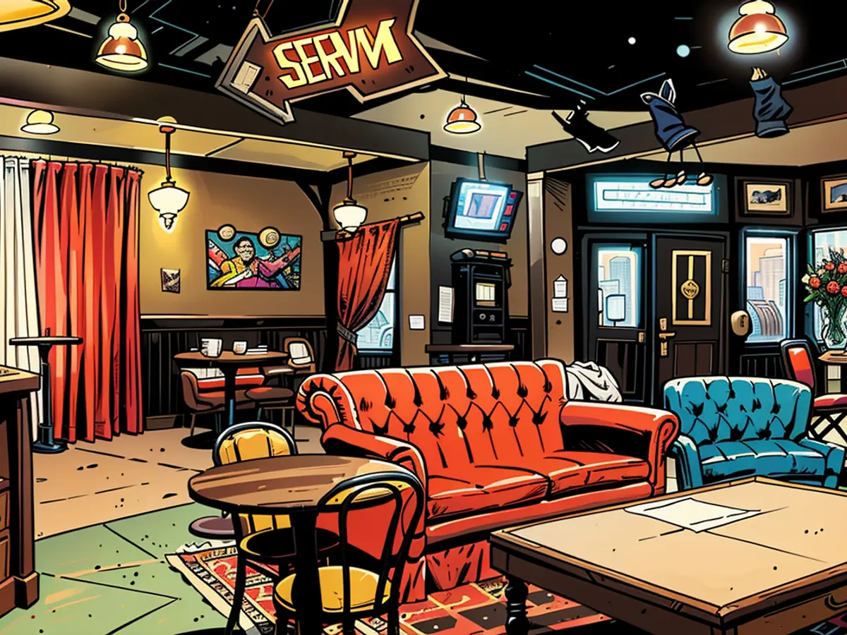 Uma recriação da cafetaria Central Perk.