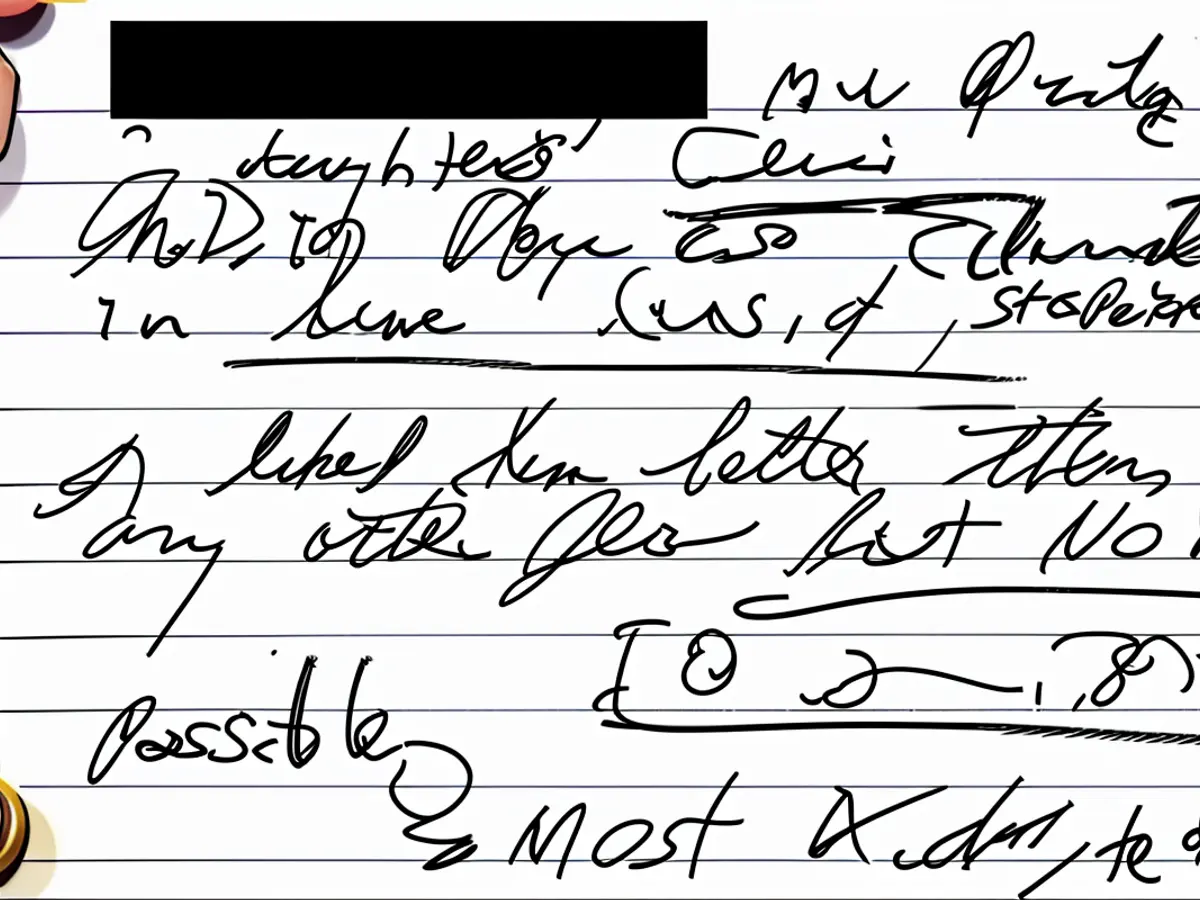 A note about a potential juror is seen. A portion of the note has been redacted by Brian Pomerantz to protect the potential juror's privacy.