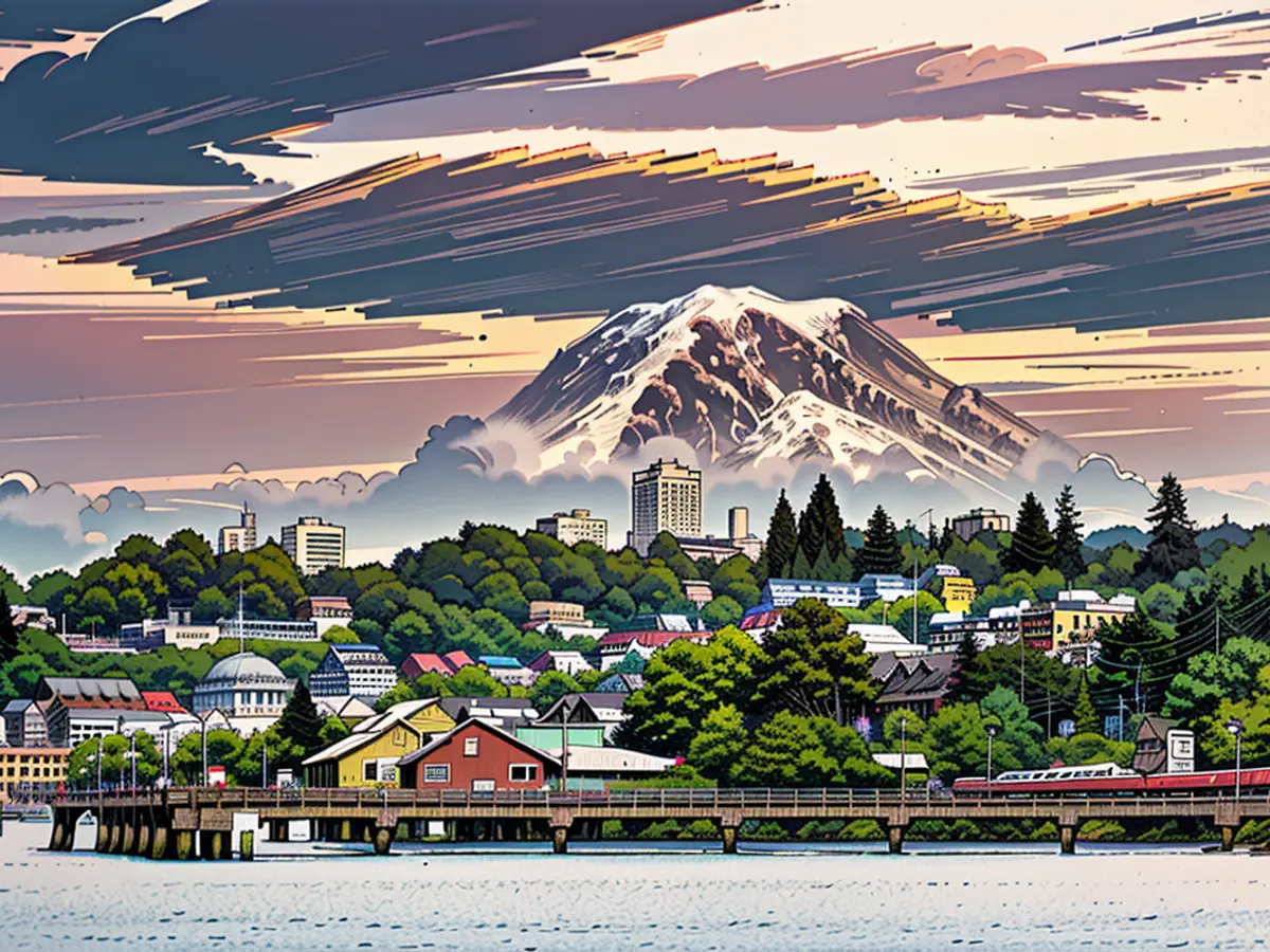 Belleza natural: El monte Rainier ofrece un paisaje espectacular en Tacoma.