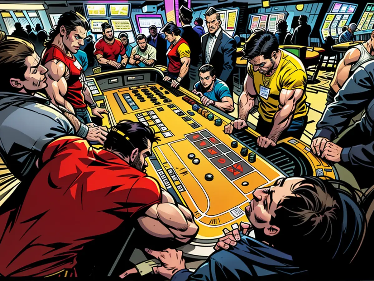 Des joueurs s'affairent autour d'une table de craps au Rivers Casino de Portsmouth, le 23 janvier...