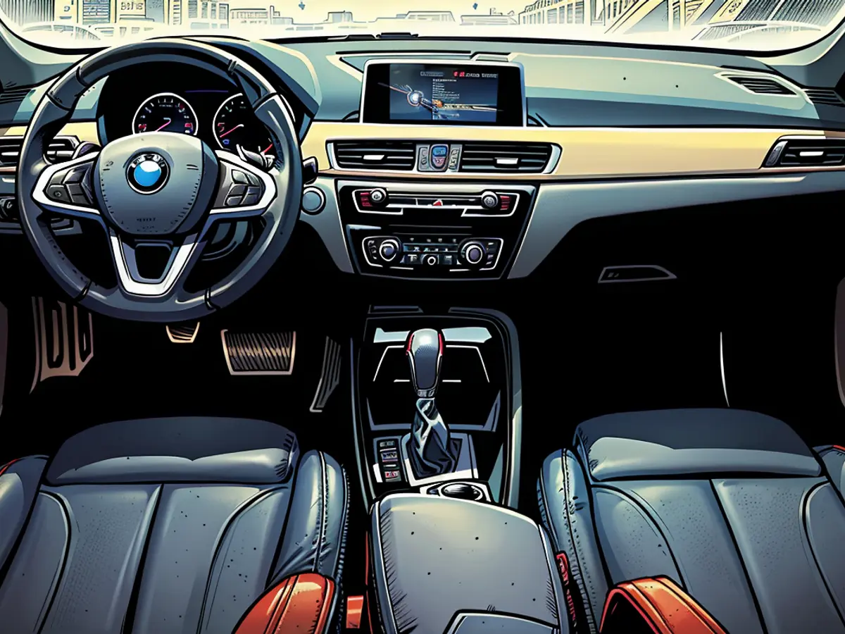 The cockpit is designed in typical BMW style.