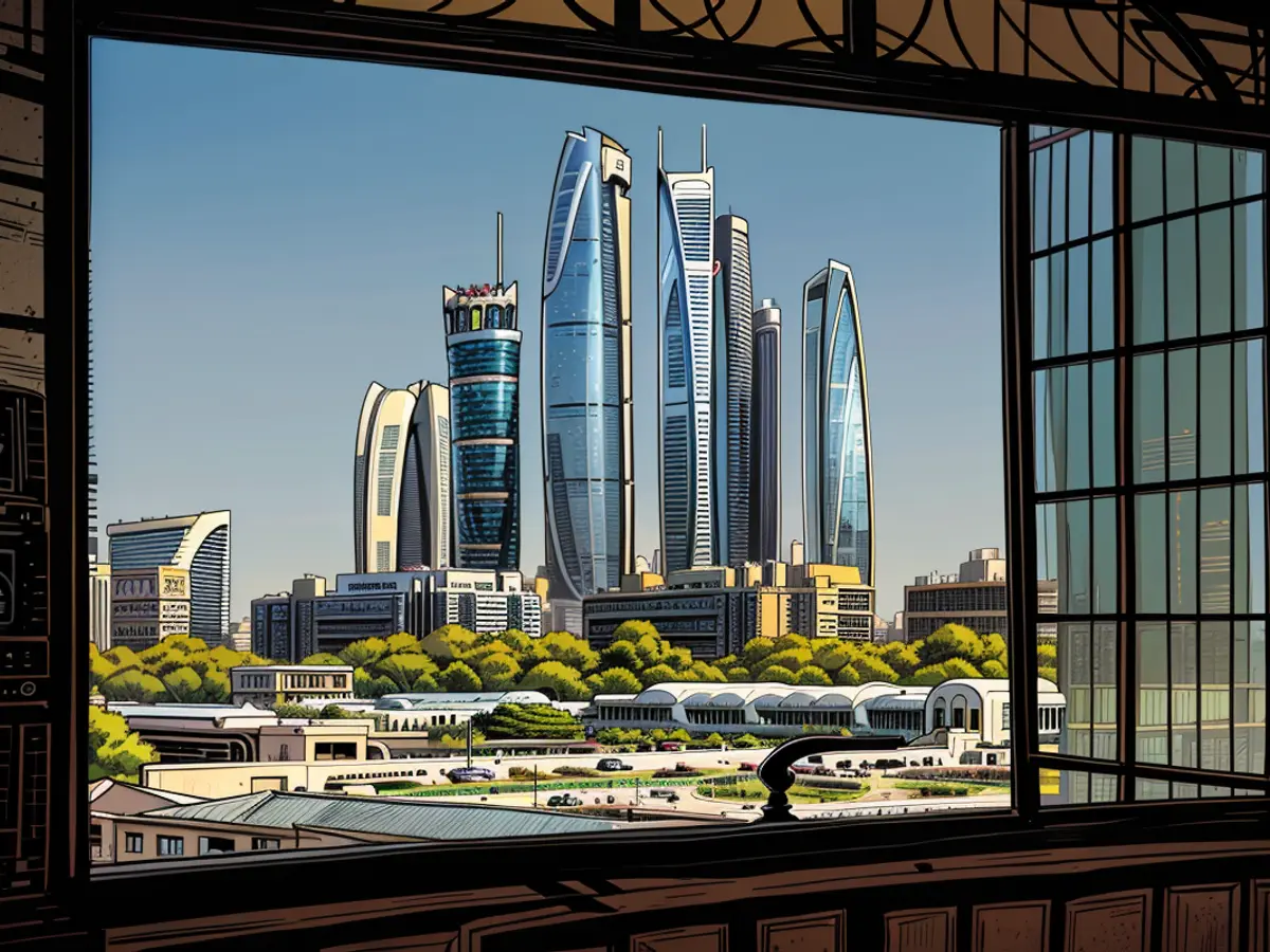 Le Etihad Towers circondate da immobili residenziali e commerciali ad Abu Dhabi, negli Emirati Arabi Uniti, il 3 ottobre 2023.