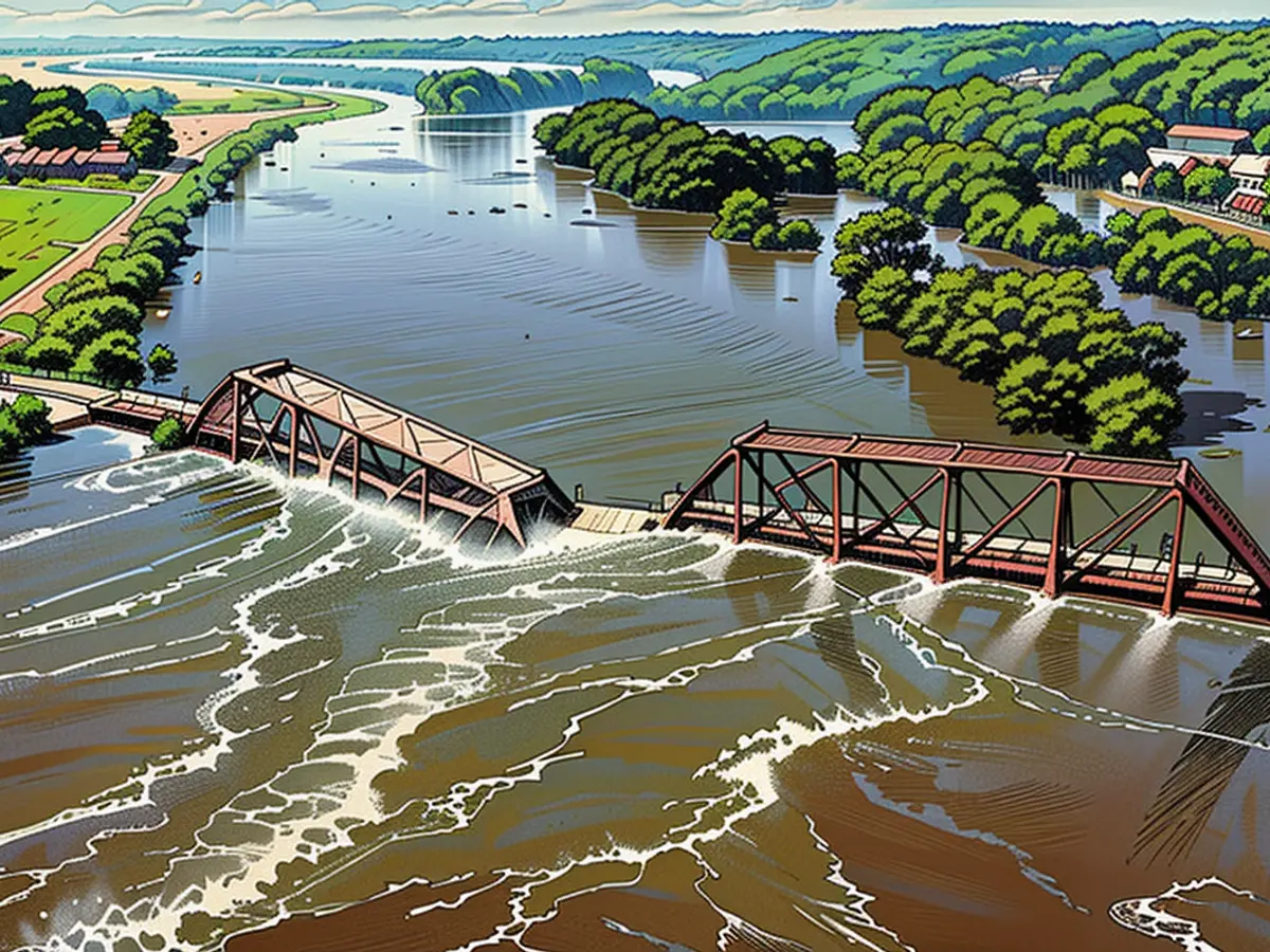 Überschwemmungen in der Nähe des Big Sioux River in South Dakota führten am Dienstag zu Wasserrettungsaktionen.