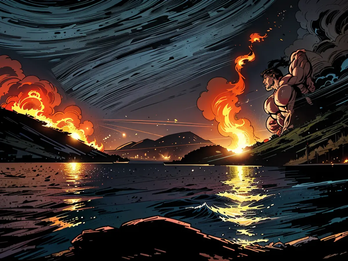 Las llamas envuelven la isla griega de Hydra, el 21 de junio. Los incendios forestales son habituales en el país mediterráneo, y se han hecho más frecuentes debido a la crisis climática.